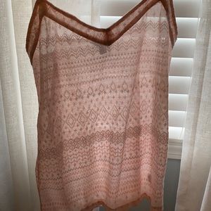 Shear pink sparkly American eagle tank top